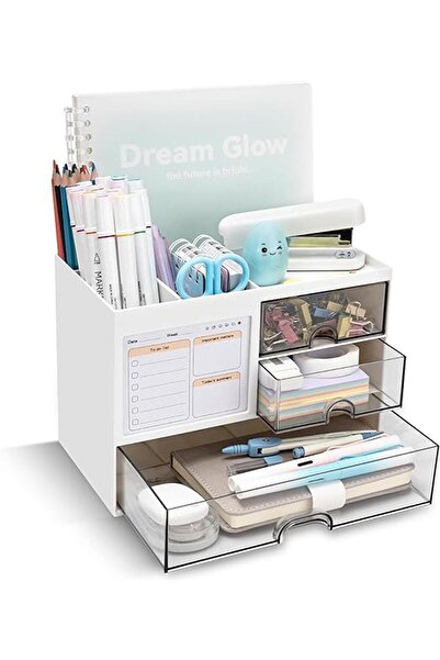 Arabest Desk Organizer with 3 Drawer,Multi-Functional Pencil Pen Holder for D...