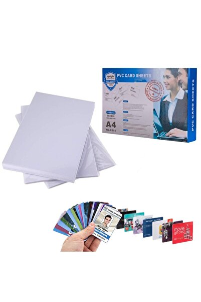 PROCART Set of 100 PVC sheets for business cards, A4 format, 760 microns, ink...
