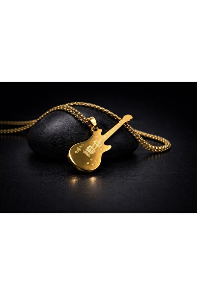 voyageaccessory Music Themed Design Gold Color Guitar Necklace – Steel Guitar...