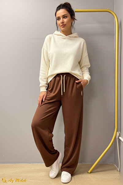 AYMELEK Women's Cotton Woven Loose-Fit Wide-Leg Pants