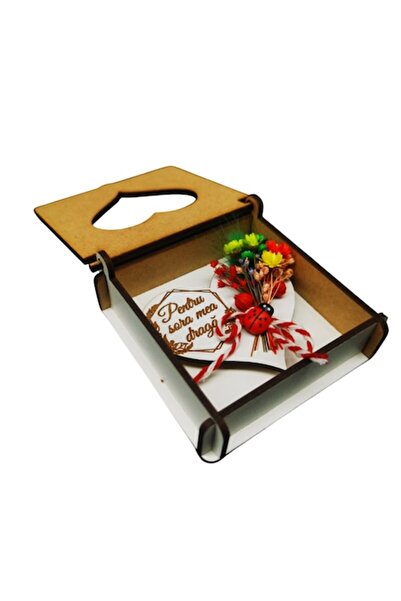 OEM Martisor personalizat pentru Sora, magnet inima din lemn decorata cu flor...