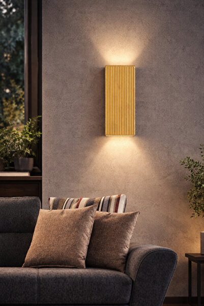 Trend Kitchen Eclora Modern Bohem Tarzı Dekoratif Ahşap Pilli Gold Duvar Apliği