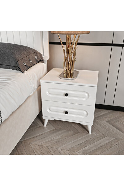 GuneyStore Roma Komple MDF Beyaz Komodin - Ücretsiz Montaj