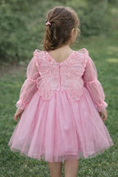 BİLGEN Style Момичешка рокля за специални поводи с ангелски крила, 1-5 години