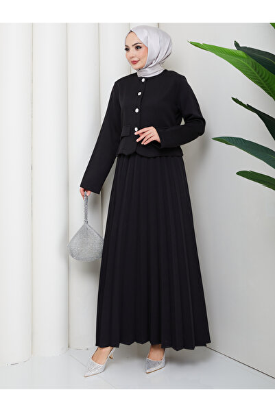 EFSUN MODA Women's Jacket with Pleated Skirt Tunic Suit