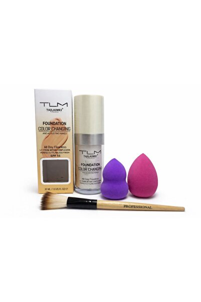 TLM Color Changing Makeup Kit – Foundation + Makeup Sponges + Professional Brush