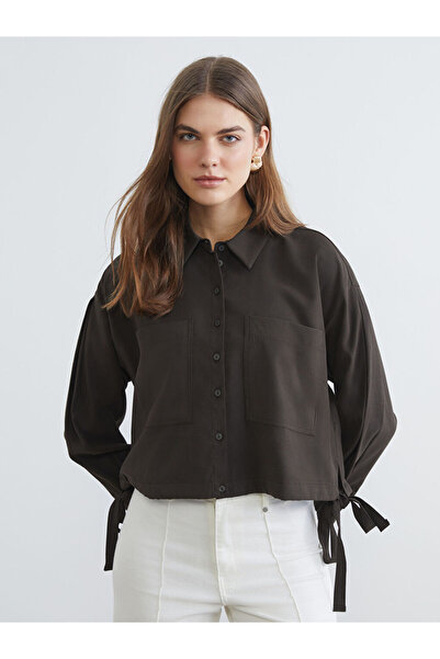 LC Waikiki Sparkling Choices from Shining Store Lace-Up Loose Fit Women's Shirt