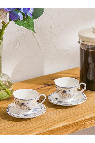 LC Waikiki Lcw Home Mixed Printed 2-Person Porcelain Coffee Cup Set 90 ml