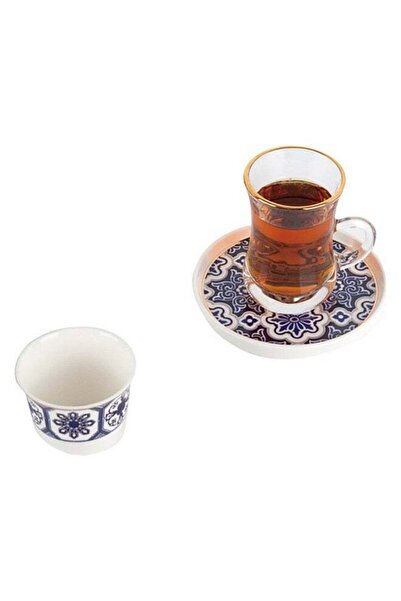 Bien Servi 18-Piece Mosaic Pattern Elegant Design Tea Set
