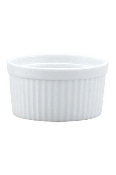 HIC وعاء راميكين أبيض من البورسلين، آمن للاستخدام في الميكروويف وغسالة الصحون...