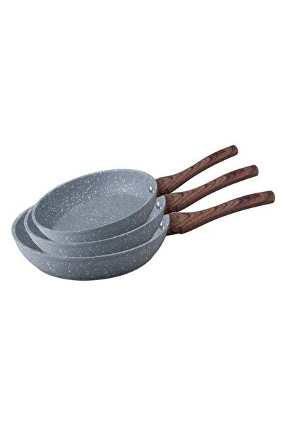 Parfait 3-Piece High Quality Forged Aluminum Frying Pan Set Grey and Brown