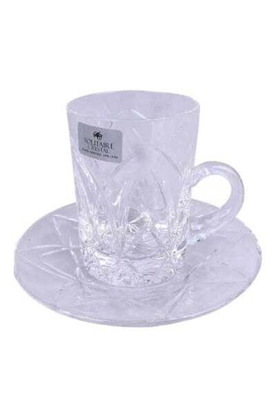 Solitaire Crystal 12-Piece Turkish Coffee Set Clear