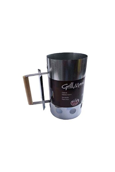 Grill Mark Sturdy Charcoal Chimney Starter Chrome 10.5 x 6.5 Inch