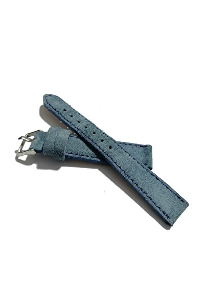 FADO Velvet-Like Watch Band Compatible with Every Hour Blue 18 mm (433)