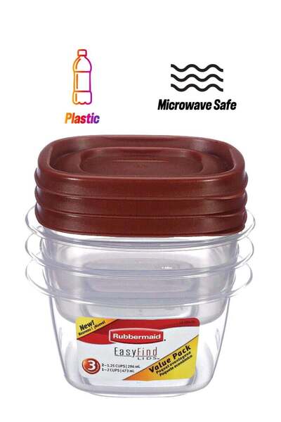 RUBBERMAID مجموعة من 6 قطع من حاويات تخزين الطعام الآمنة للاستخدام في غسالة ا...