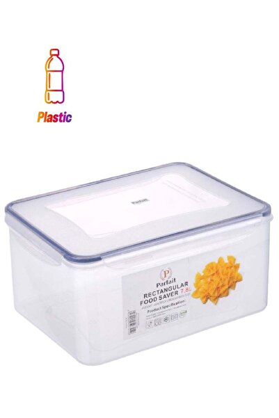 Parfait حاوية طعام مستطيلة محكمة الإغلاق مانعة للتسرب، شفافة وزرقاء، سعة 7.8 لتر