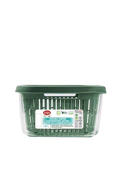 Snips حافظة روائح صغيرة الحجم موفرة للمساحة، لون أخضر وشفاف، سعة 1.5 لتر