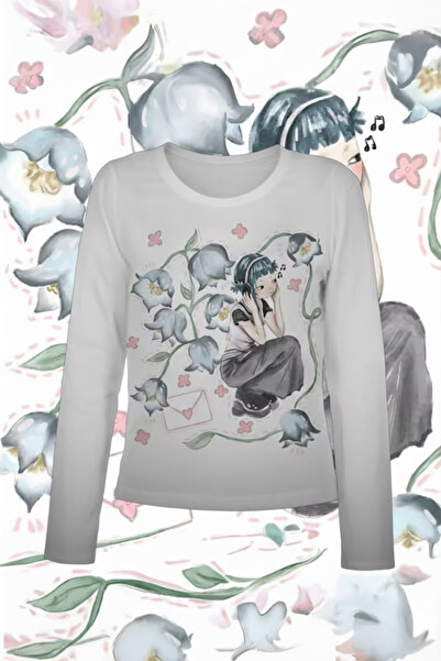 Karakedi White Girl İn Flowers Gothic Y2K Long Sleeve Crop