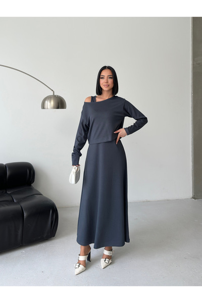 Cistern İstanbul Women's Modal Blouse Dress Double Set