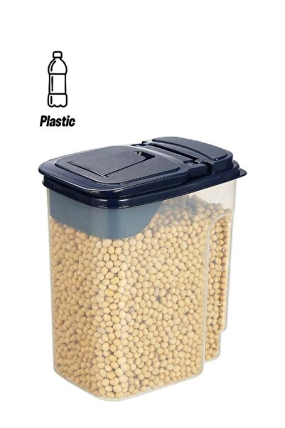 Felli Durable Plastic Food Storage Container Clear and Black 3000 ml