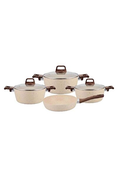 Parfait 7-Piece Natural Force Non-Stick Coating Cookware Set Cream