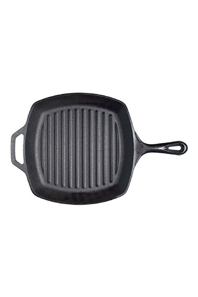 Lodge Square Shape Heavy Cast Iron Non Stick Two Side Lips Grill Pan Black 10...