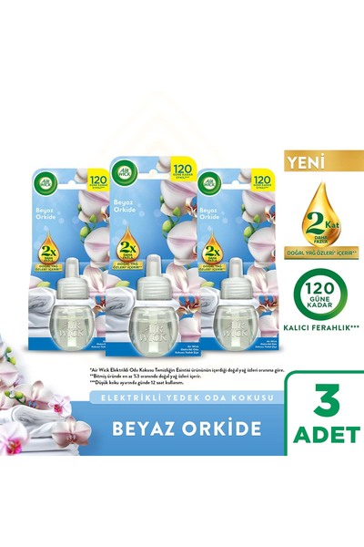 Air Wick Elektrikli Oda Kokusu Yedek Şişe Beyaz Orkide 3x19 ML