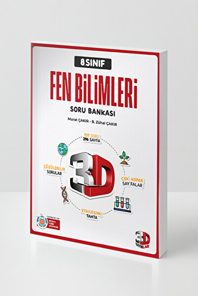 3D Yayınları 8. Sınıf Fen Bilimleri Soru Bankası 937 Soru Çek Kopar Video Çöz...