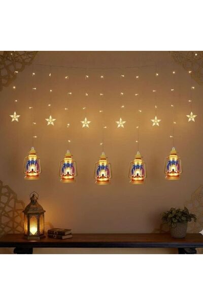 MOTRK Ramadan Lanterns and Stars - 10 LED Lights, Warm White Color