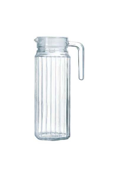 Luminarc Annealed Quadro Dishwasher Safe Glass Jug with Lid Clear 1.1 L