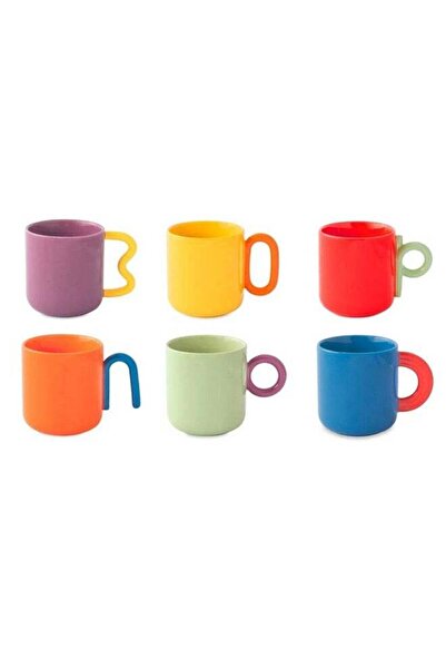 Generic Easy Life 6-Piece Creative Series Dishwasher Safe Porcelain Coffee Mu...