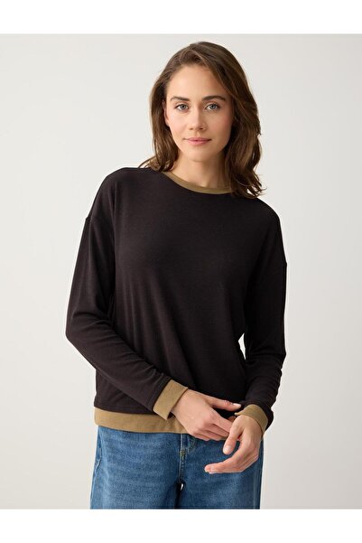 Jimmy Key Кафява велосипедна блуза с дълъг ръкав и мека текстура