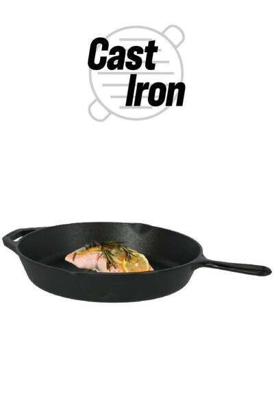 Lodge Cast Iron Round Skillet Pan with Hanging Loop Black 10.5 inch