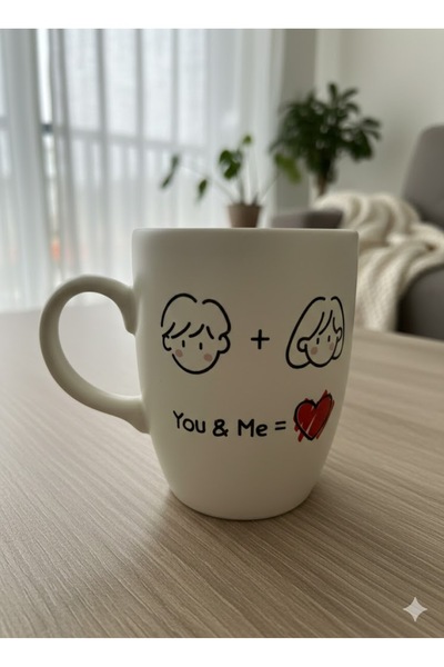 PALTO TASARIM You & Me Cream Oval Mug - Gift Mug Cup