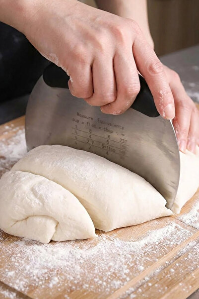 ThenTech Profesyonel Hamur Kesme Kazıma Spatulası Ölçekli Paslanmaz Çelik Bıç...