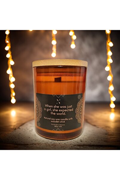 Nixy Scented soy wax candle with message, When she was just a girl