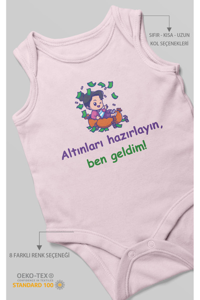 MorivoKids Get the Gold Ready, I'M Here! Printed Baby Bodysuit – Snap Fastene...