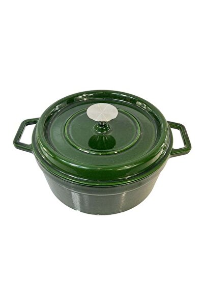 Parfait Dual Ergonomic Handle Cast Iron Casserole with Lid Green 24cm