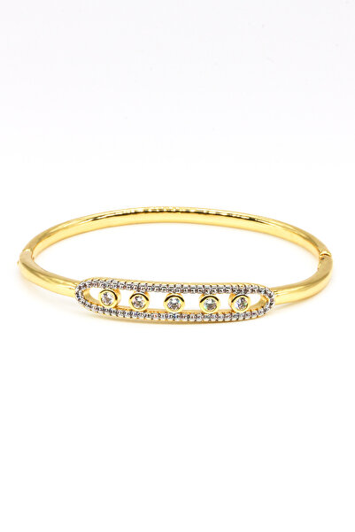 Nearsis Zircon Stone Cuff Bracelet, Five Stones