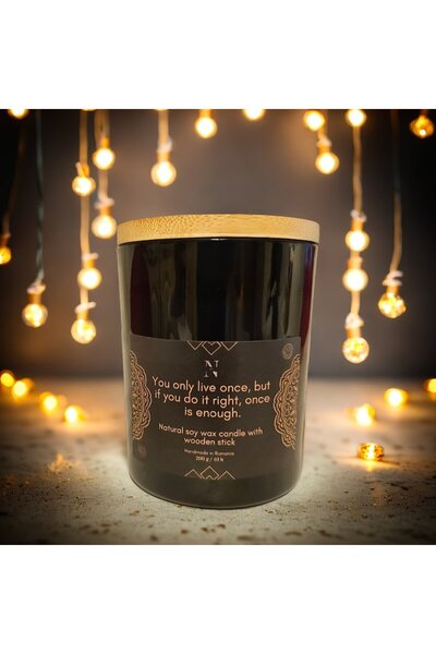 Nixy Lumânare parfumata din ceară de soia cu mesaj, You only live once