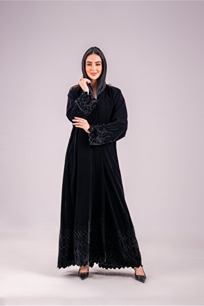 Abay Embroidered velvet – black
