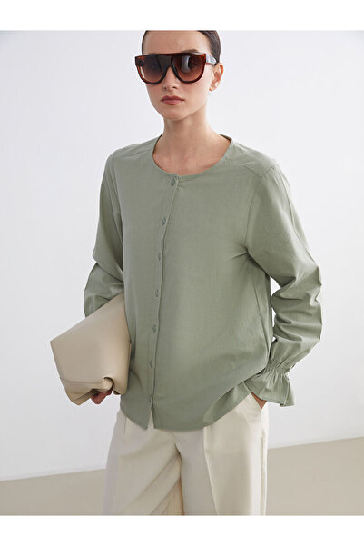 LC Waikiki Green Crew Neck Women's Shirt