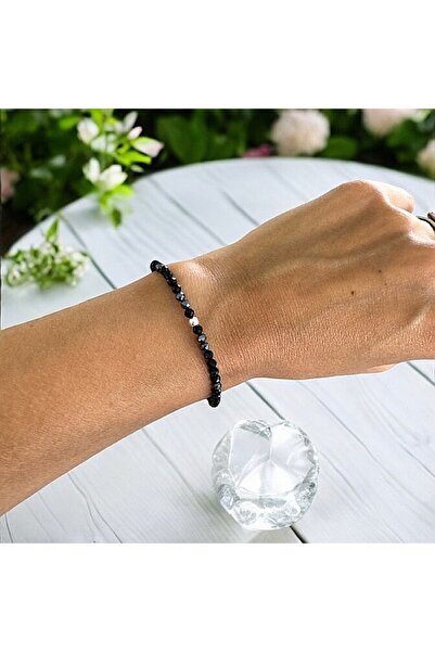 Ezera Brățară neagră pentru femei Josephina din spinel negru și hematit cu ar...