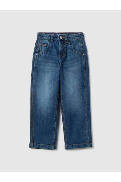Ovs Children's blue stretch cotton wide leg jeans