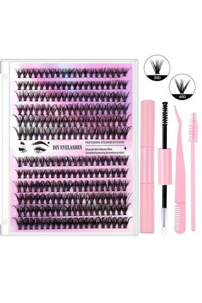 genernic مجموعة رموش صناعية مجزأة، رموش طبيعية كثيفة ذات عنقود واحد، 10-16 ملم