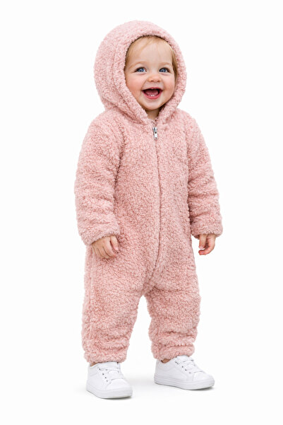 Chicsy Baby Winter Sweet Baby Plush Jumpsuit Hooded Zipper Winter Fleece Astr...