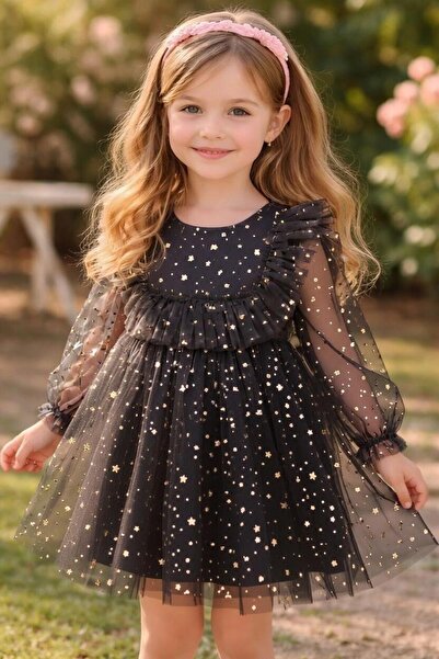 BİLGEN Style Κοριτσίστικο φόρεμα για πάρτι με αστέρια και γκλίτερ για ειδικές...