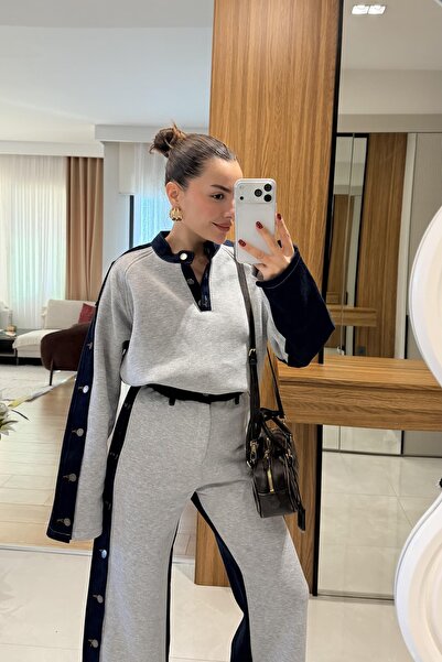 YVONNE Düğme dekolteli takım