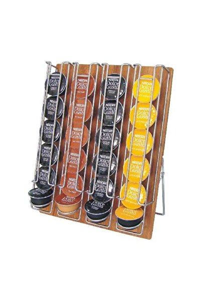 Bien Servi Stylish-Looking 24 Dolce Gusto Capsule Table Stand Brown and Silve...