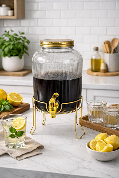 tutku home 4 Litre Ayaklı Cam Sebil, Şerbetlik
